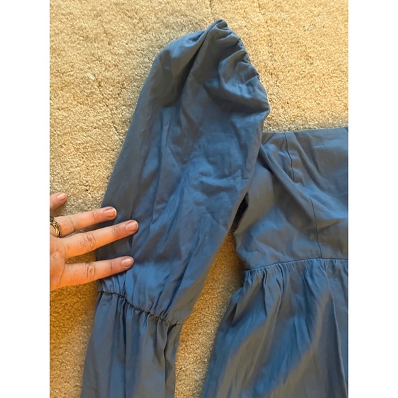 Reformation Women's Michaela Dress Blue‎ Square Neck Puff Sleeve Mini- Size 4 - Picture 6 of 8